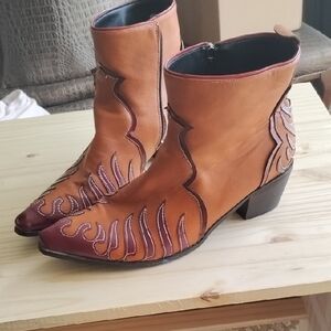 Women's Brown Leather Ankle Boots